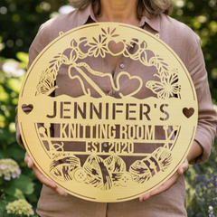 Crochet Craft Room Custom Metal Sign – Unique Decor for Yarn Lovers