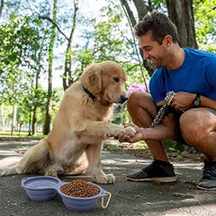 Tilley + Me Collapsible Double Pet Bowl – Lightweight & Portable for Travel